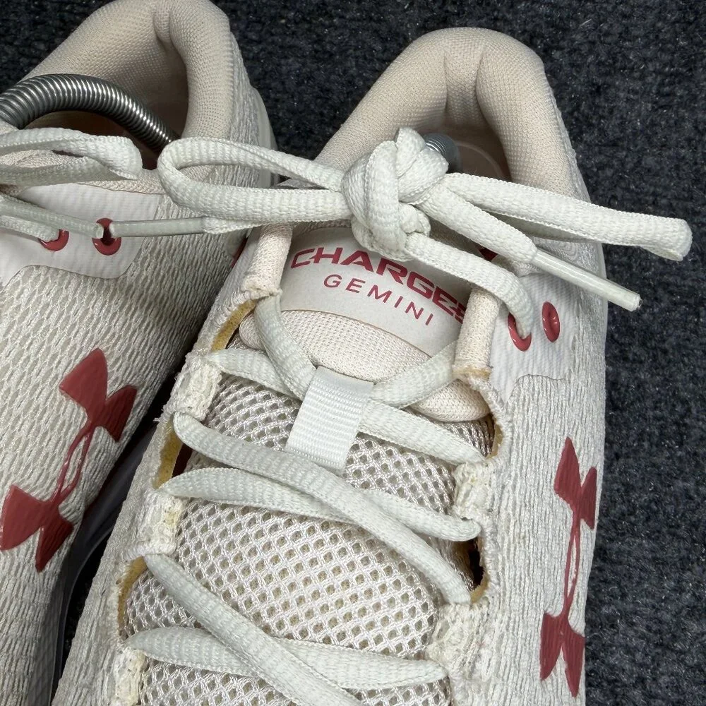 Under Armour Charged Gemini Running Shoes Mens 10 Off White Cinnamon Red Sneaker